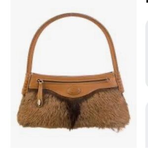 Tod's Faux Fur & Leather Handle Bag.